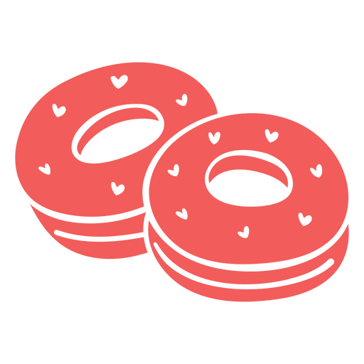 Zwei rote Donuts PNG-Design