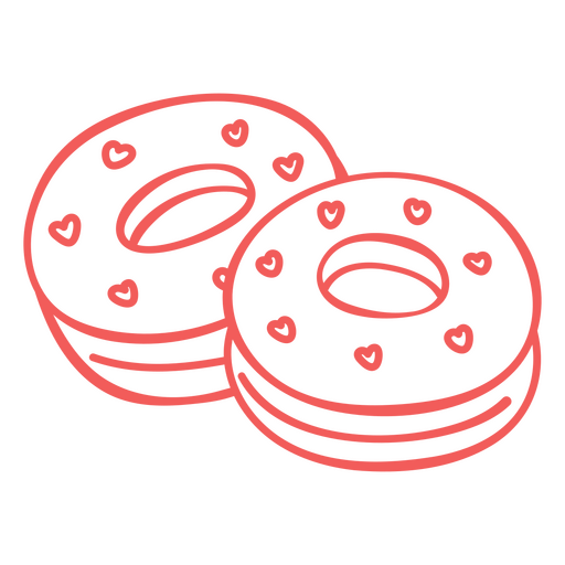 Verspieltes Donut-Design mit Herzmuster PNG-Design