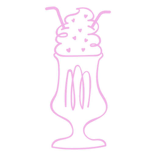 Pink ice cream sundae in a glass PNG Design