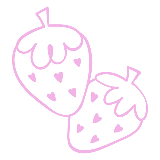 Niedliche Erdbeerillustration mit Herzen PNG-Design