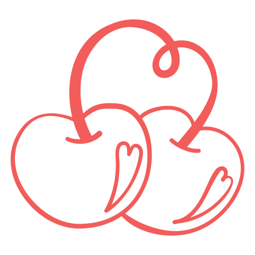 Contemporary cherry outline design PNG Design
