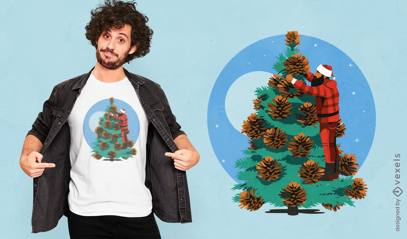 Festive pine cone decoration t-shirt design