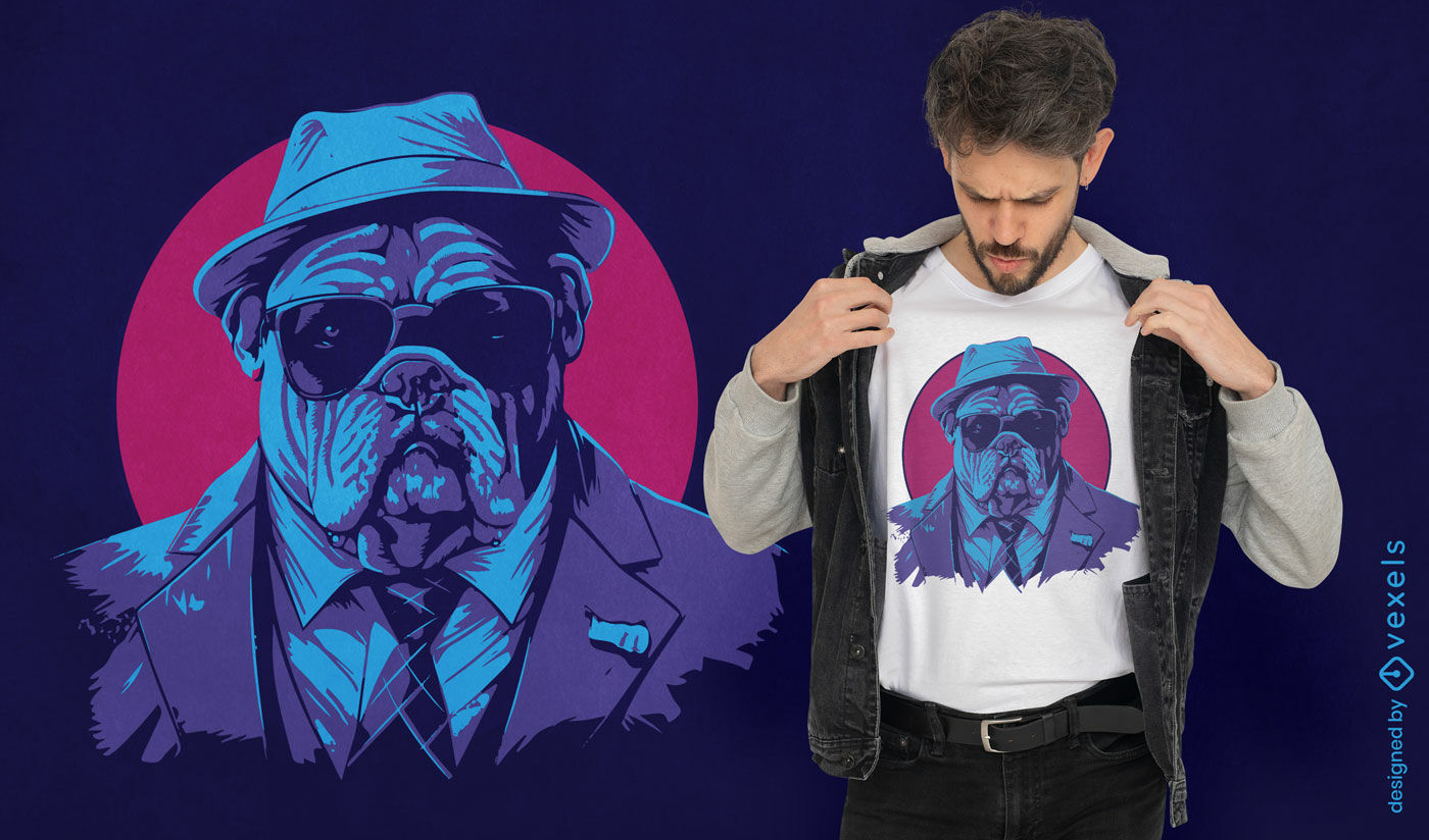 Elegante diseño de camiseta de bulldog inglés.