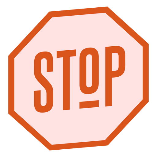 Diseño de señal de stop con tipografía atrevida Diseño PNG