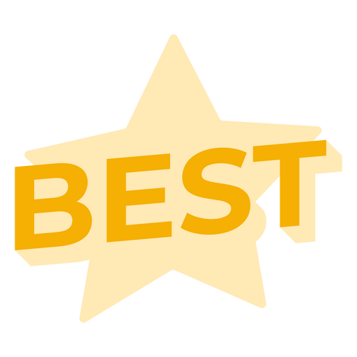 Yellow star with the word best on it PNG Design