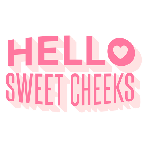 Design de texto divertido dizendo olá, docinho. Desenho PNG