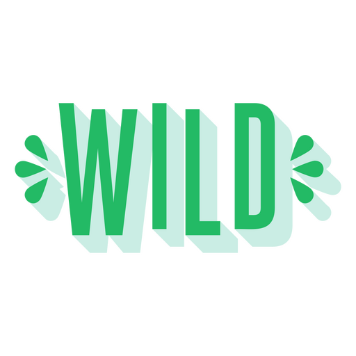 The word wild in green PNG Design