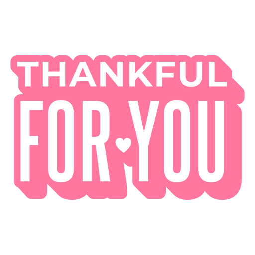 Bold gratitude expression design with heart accent t-shirt design PNG Design