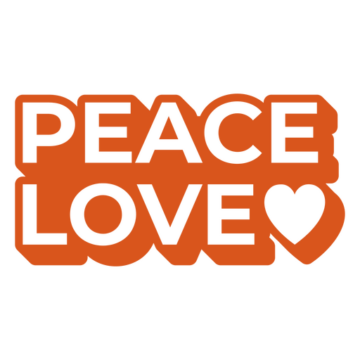 Design tipográfico arrojado de paz e amor Desenho PNG