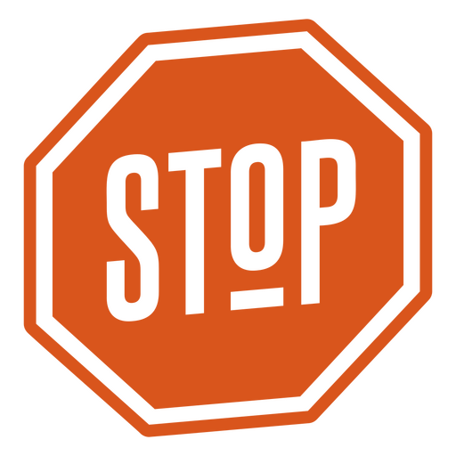 Design arrojado de sinal de pare com tipografia moderna. Desenho PNG