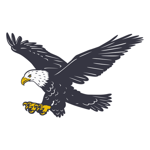Águia careca em ilustração vetorial de voo Desenho PNG