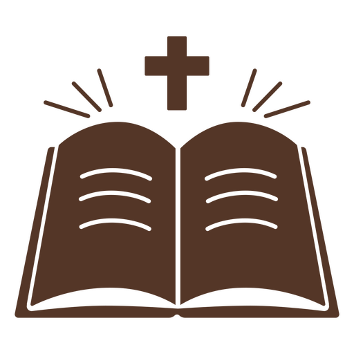 Braunes Buch mit einem Kreuz darauf PNG-Design