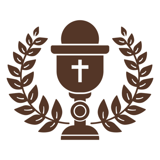 Design elegante de cálice e coroa de louros Desenho PNG