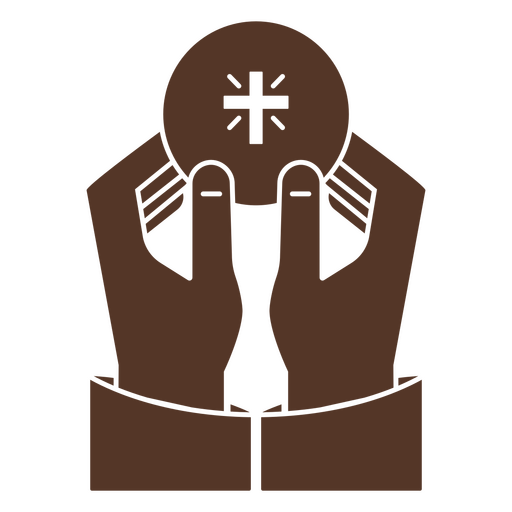 Symbolische Hände, die ein kreisförmiges Emblem halten PNG-Design