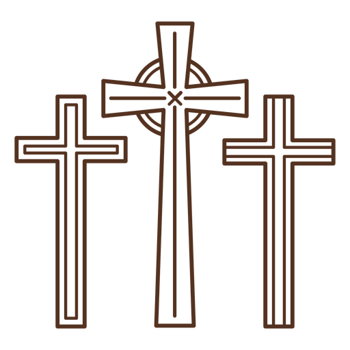 Minimalistisches Kreuz-Trio-Design PNG-Design