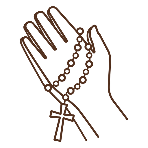 Elegante Handzeichnung mit Rosenkranzperlen PNG-Design