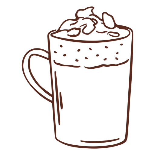 Delicious drink illustration with whipped cream PNG Design