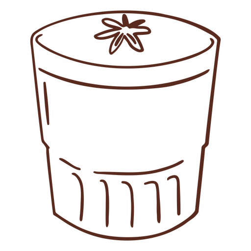 Brown cup with a flower on it PNG Design