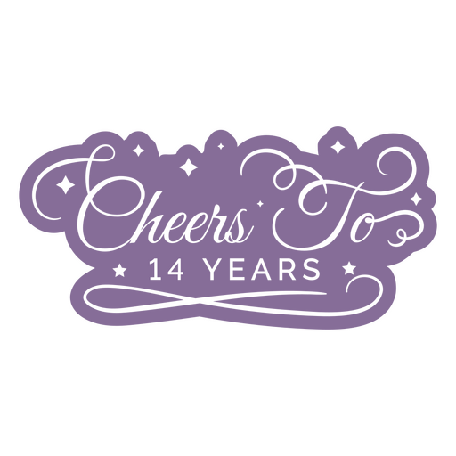 Cheers to 14 years sticker PNG Design