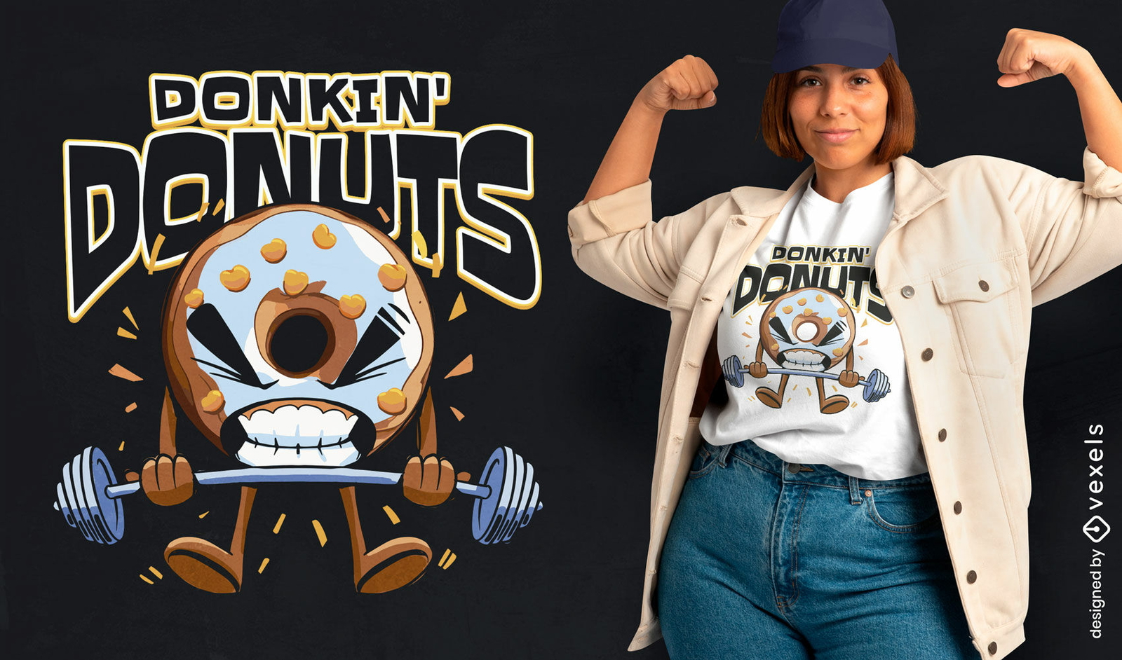 Donut lifting weights t-shirt design