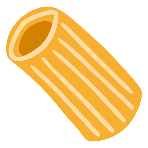 Yellow tube of pasta PNG Design
