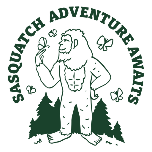 A aventura do Sasquatch aguarda o logotipo Desenho PNG