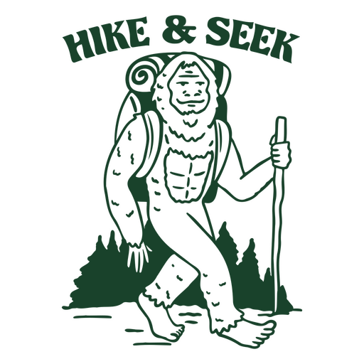 With the words hike and seek on it PNG Design
