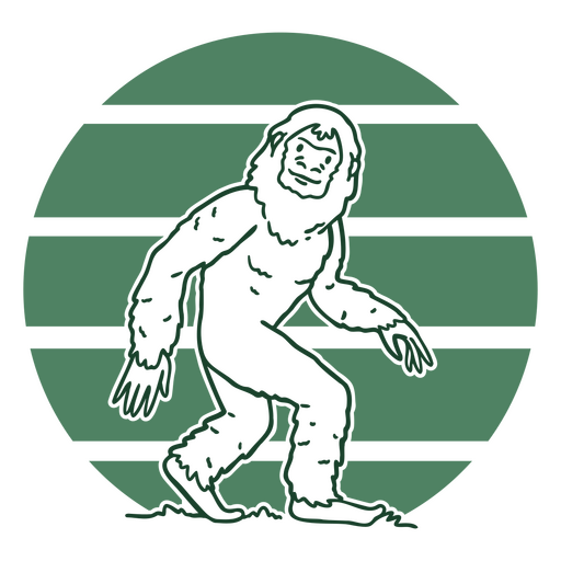 Pé Grande andando em um círculo verde Desenho PNG