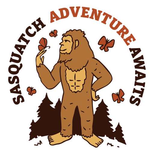 A aventura do Sasquatch o aguarda Desenho PNG