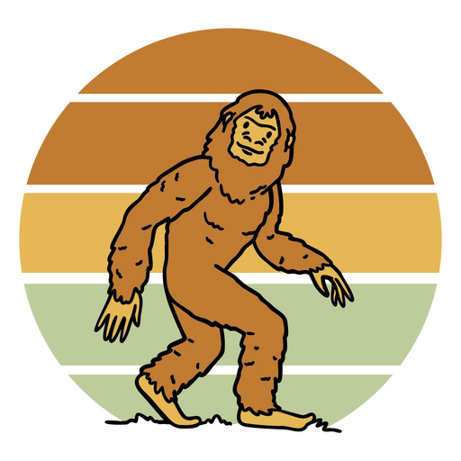 Bigfoot walking in a circle PNG Design