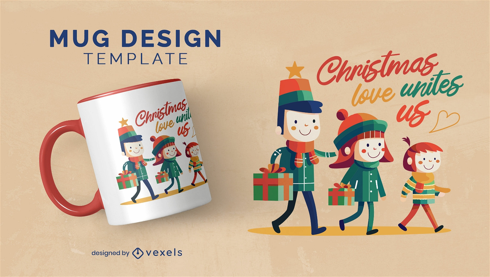Christmas love unites us mug design