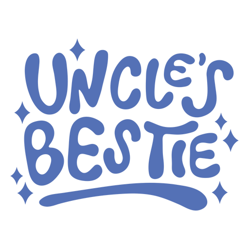 La palabra mejor amiga del tío en letras azules. Diseño PNG