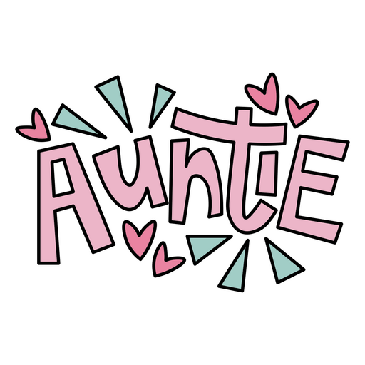 The word auntie PNG Design