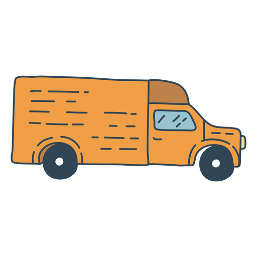 Orange delivery truck color stroke PNG Design