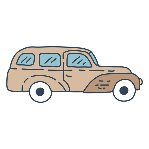 Ilustração vintage de carro em desenho animado Desenho PNG