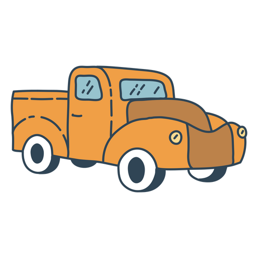 Orange pick up truck PNG Design