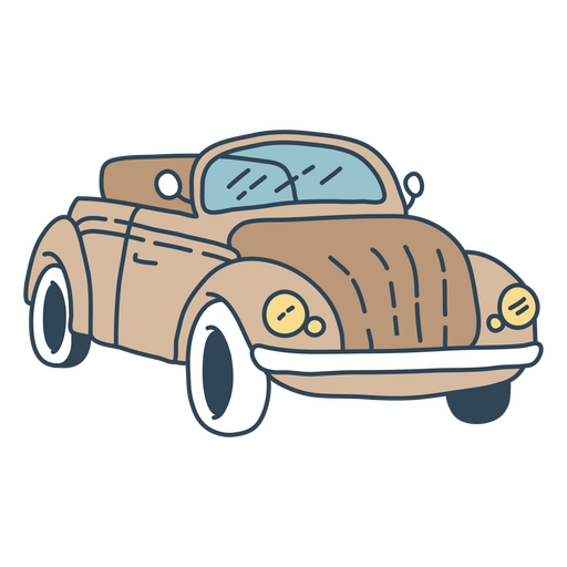 Brown beetle car PNG Design