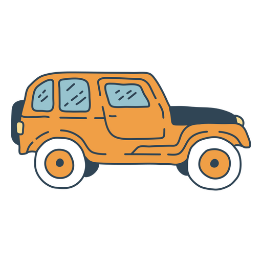 Icono de coche naranja Diseño PNG