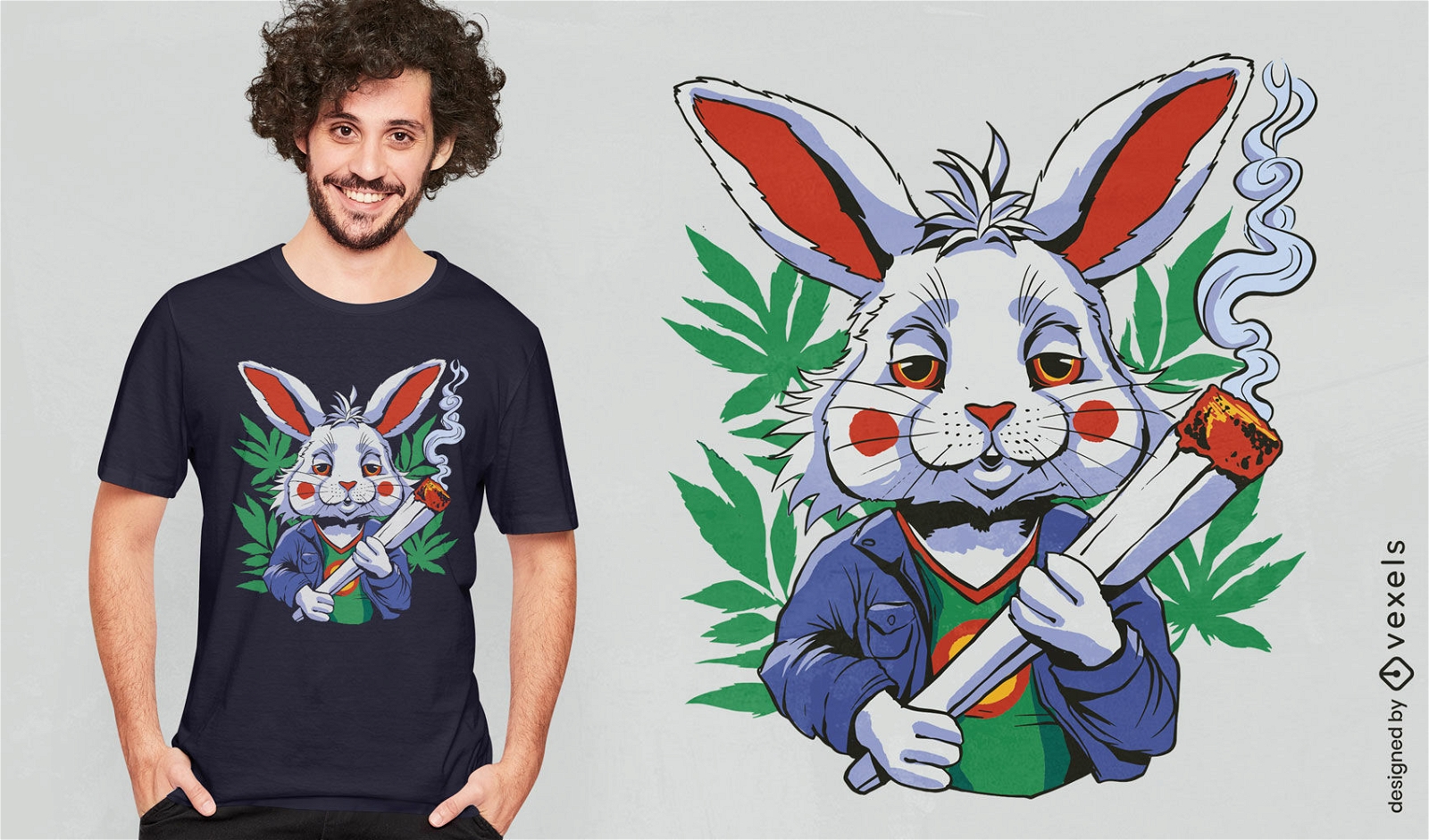 Design descolado de camiseta de coelho