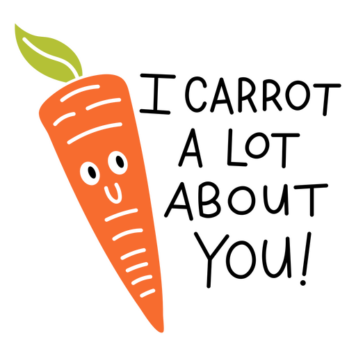 Cute carrot love quote PNG Design
