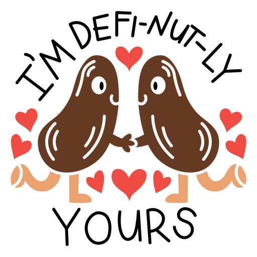 Playful nut-themed valentine's design PNG Design