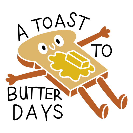 Fatia de pão com uma fatia de manteiga Desenho PNG