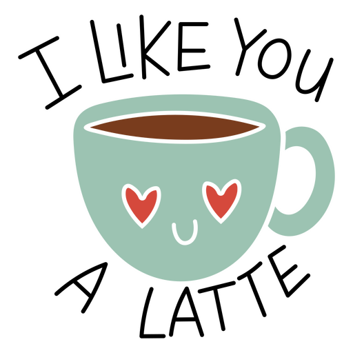 Cute coffee cup love design with hearts t-shirt design PNG Design