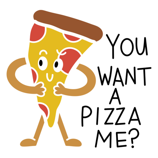 Personaje de dibujos animados una porci?n de pizza Diseño PNG