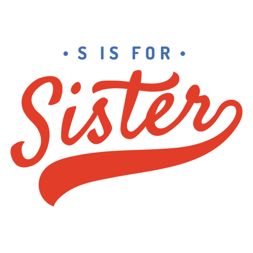 Diseño de camiseta con letras elegantes con temática de hermana. Diseño PNG