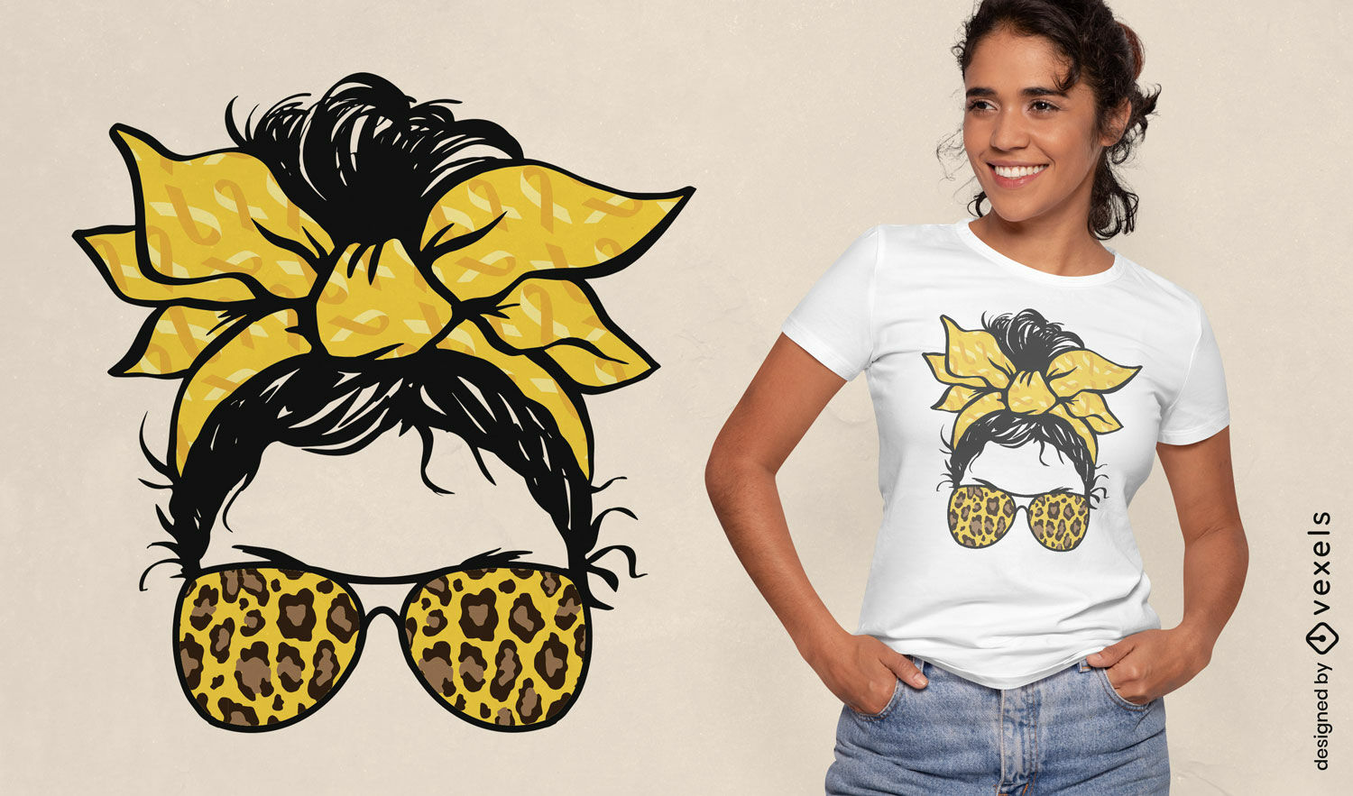 Diseño de camiseta de niña con gafas de sol.