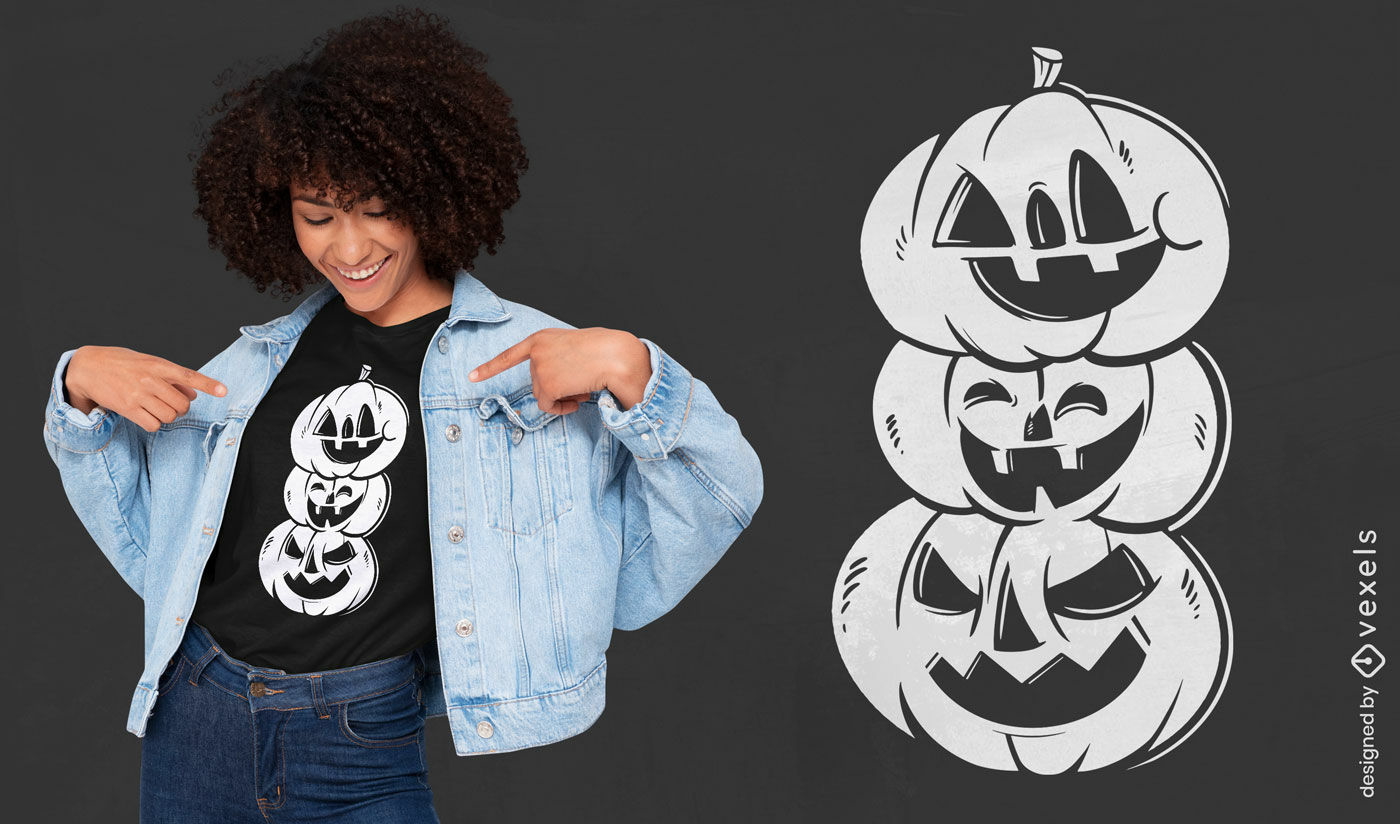 Stacked pumpkins t-shirt design