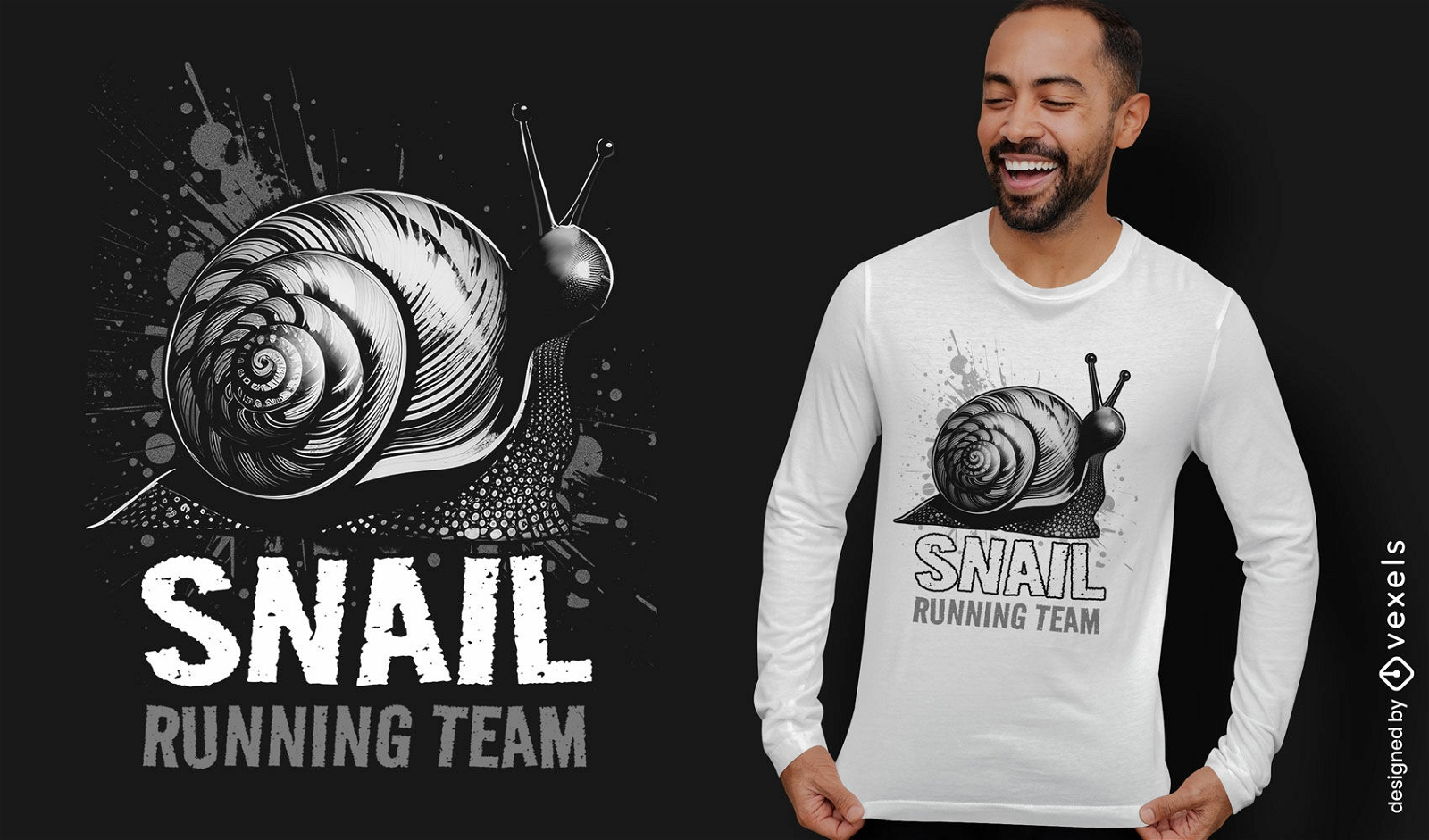 Snail running team t-shirt design