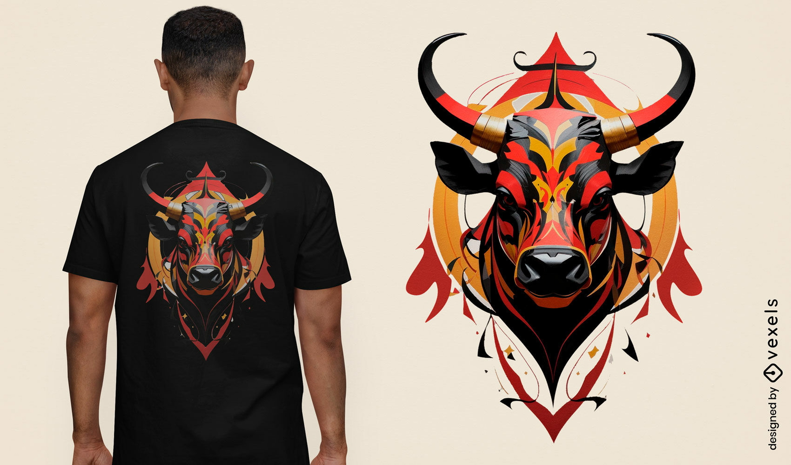 Diseño de camiseta Bull Head Spain.