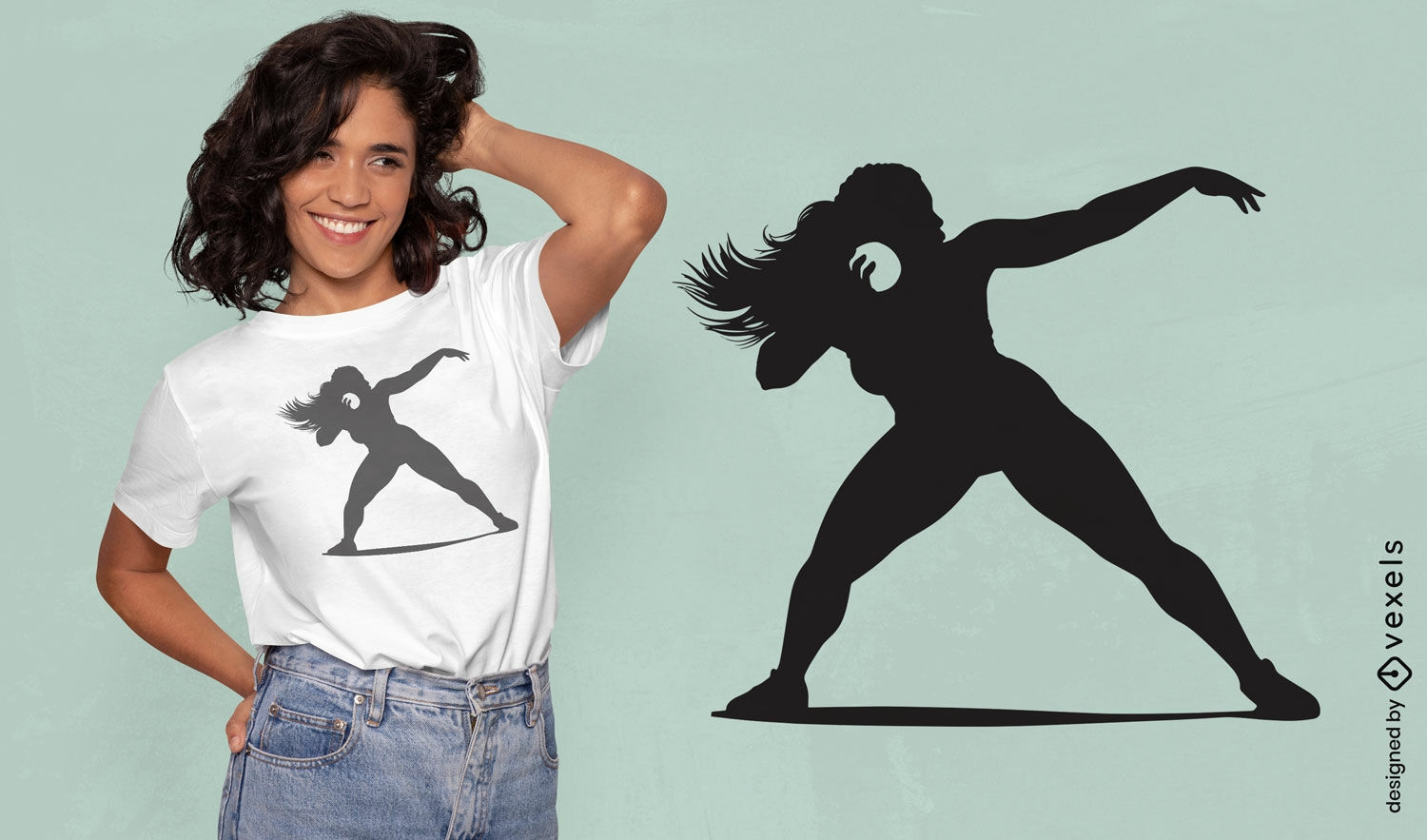 Diseño de camiseta de mujer atlética de lanzador de peso.